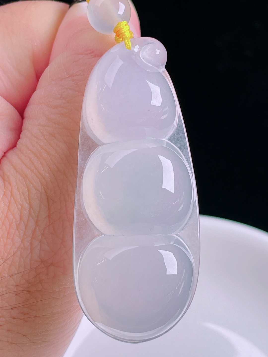 冰种大豆子福豆，老种起光，细底通透，尺寸：55/23.6/11.3mm0829