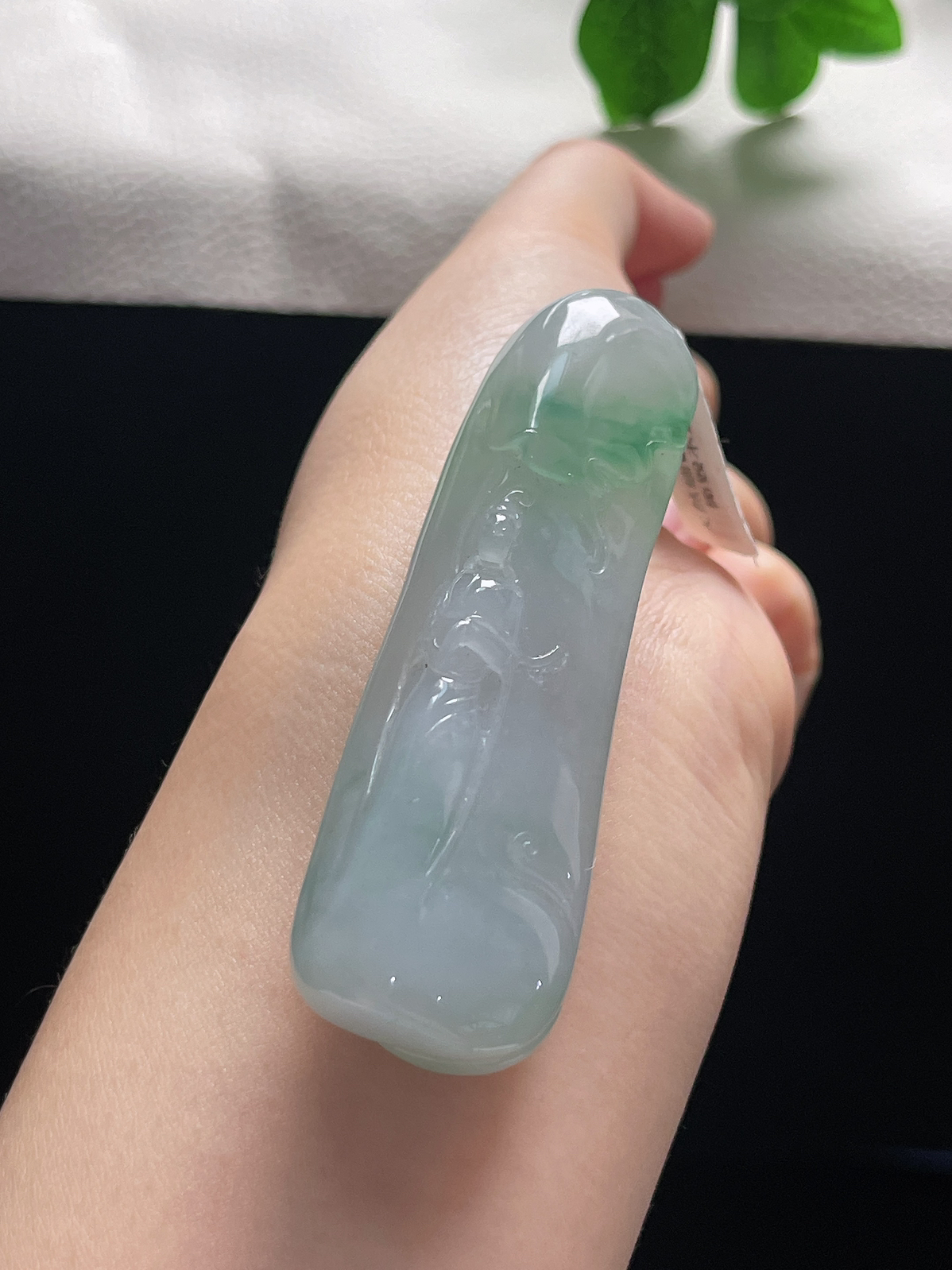 翡翠冰糯种飘花挂件