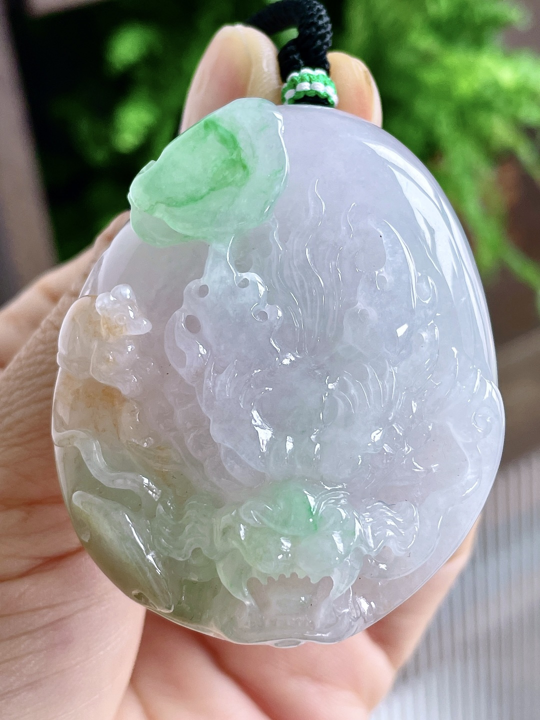 冰黄加绿龙牌大龙牌吊坠,缅料,无裂,性比高,尺寸52.7-43.3-12.5,重量57克