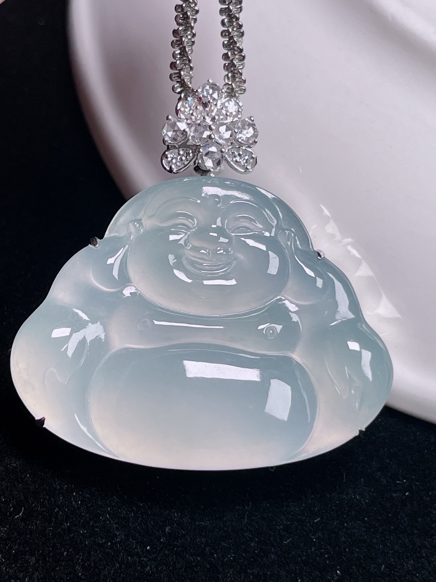 ️ 玻璃种大佛 通透无比 飘雪花棉 整体：32.9/32/8 裸石：24.3/32