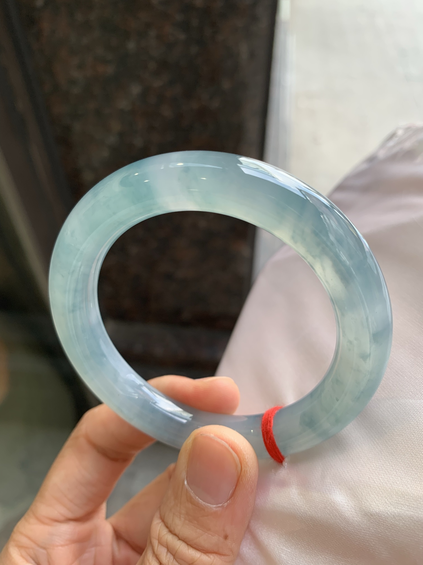 圆条冰蓝水飘花，无裂，冰润