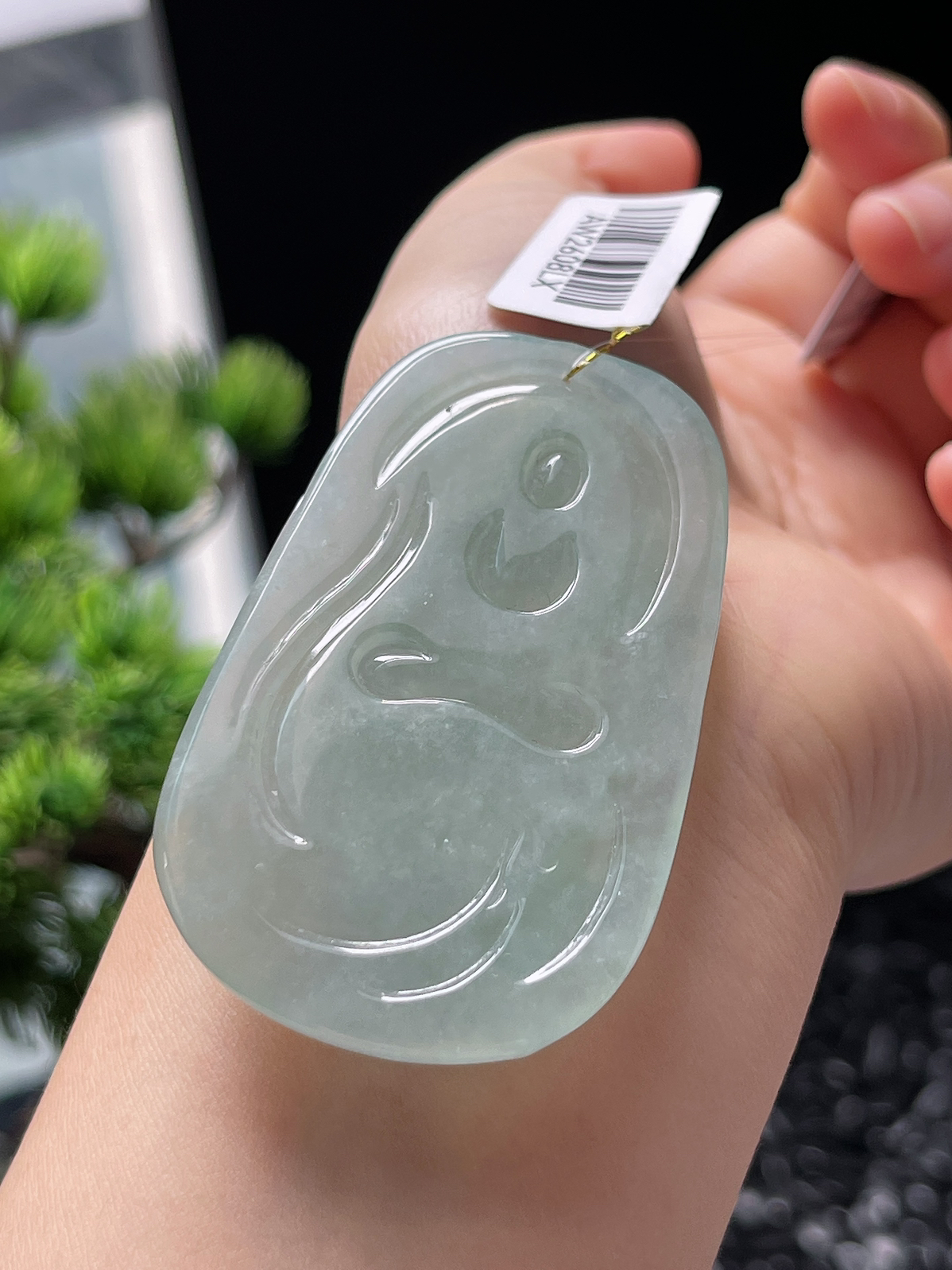 翡翠冰糯种绿色吊坠