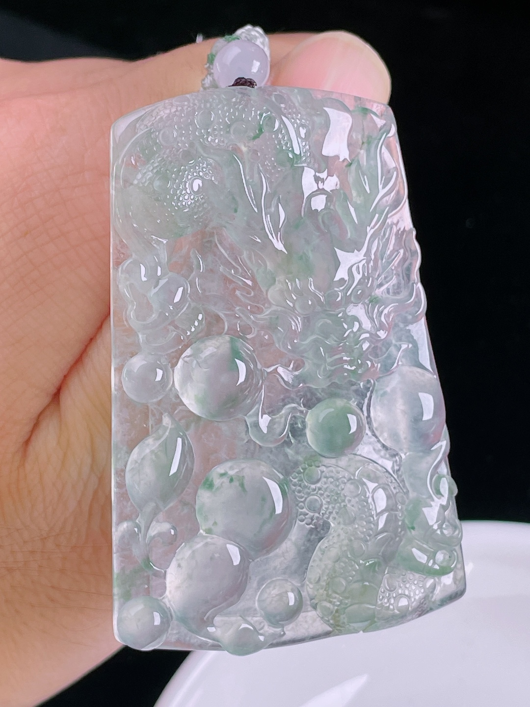 ️高冰龙牌，老种起光，细底通透，尺寸：60/39.6/5.6mm0829