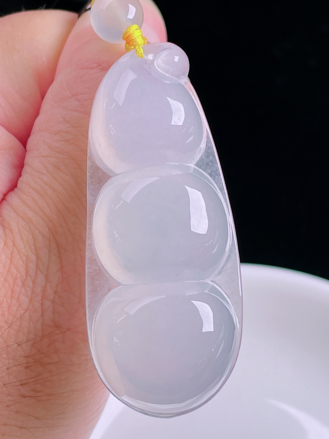 冰种大豆子福豆，老种起光，细底通透，尺寸：55/23.6/11.3mm0829