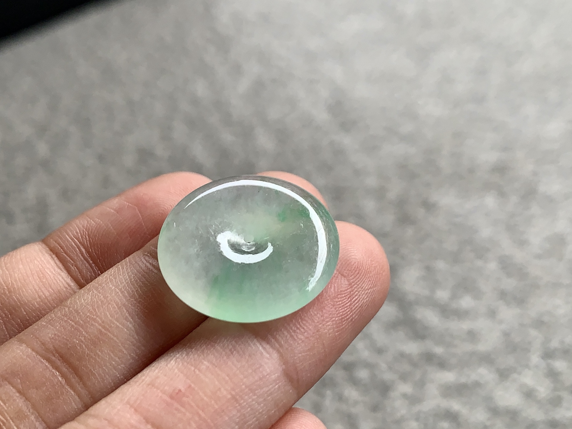 绿平安扣,尺寸：19.2×3.7