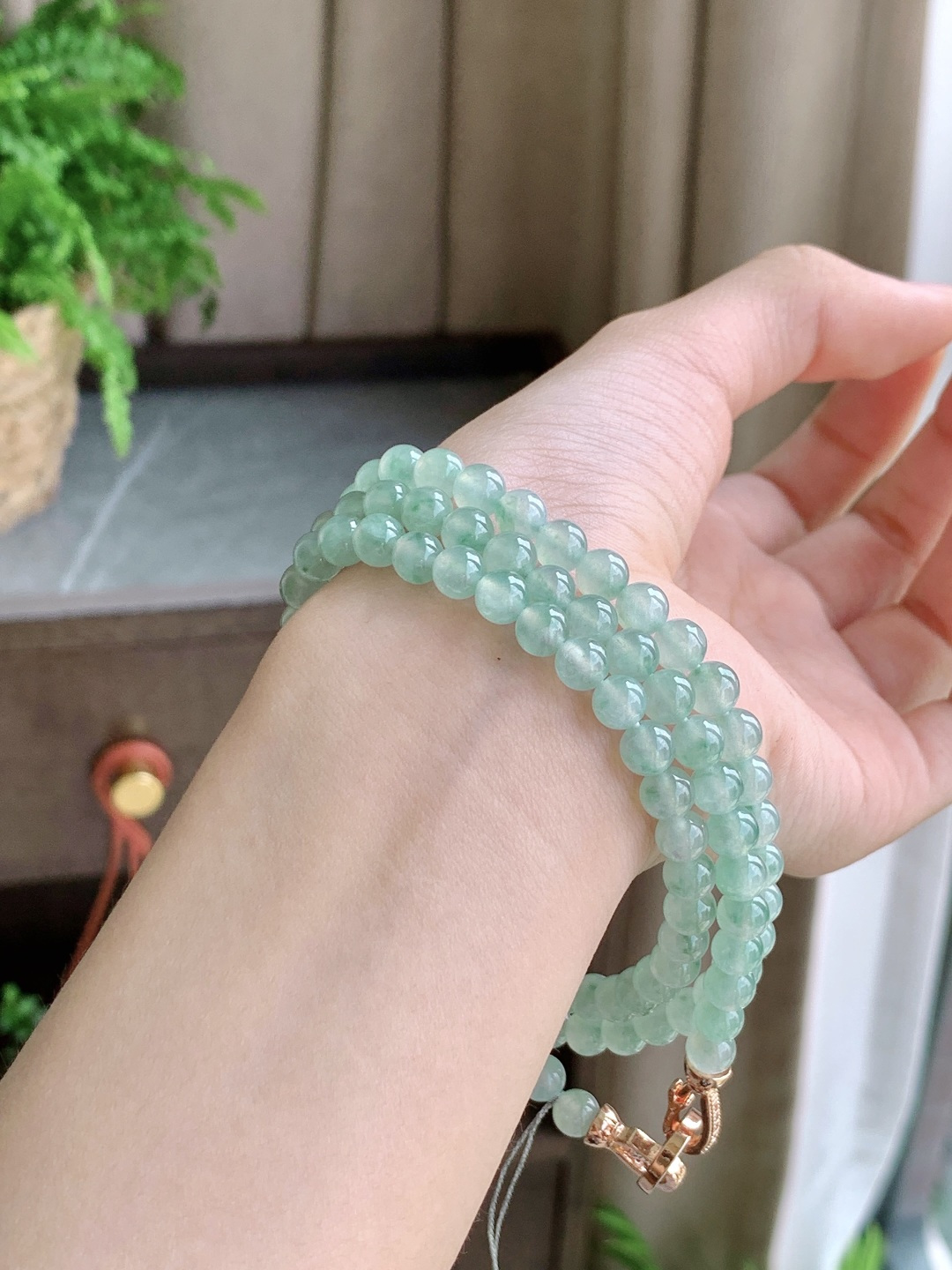 珠子冰晴水珠链圆珠子珠链,说明性比高,尺寸5.8mm，33cm,重量42.6克