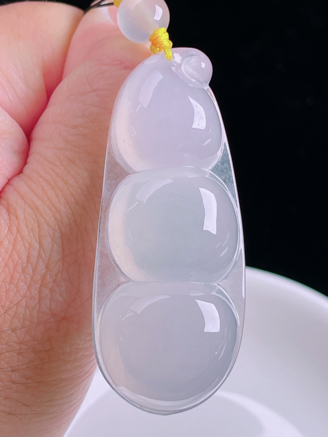 冰种大豆子福豆，老种起光，细底通透，尺寸：55/23.6/11.3mm0829