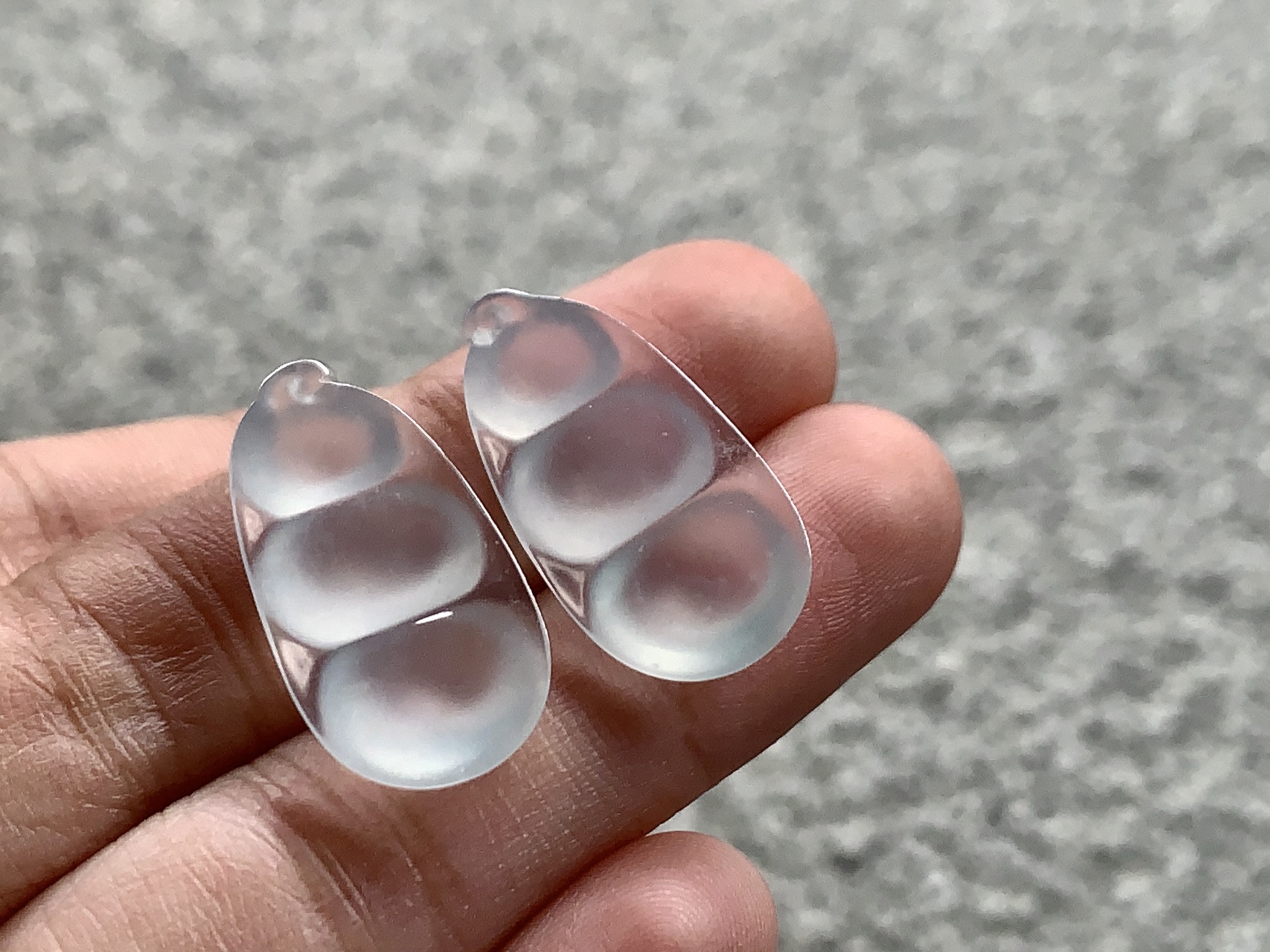 ️ 冰种福豆一对，尺寸：22.2×10.8×3.5/22.4×12×3.6