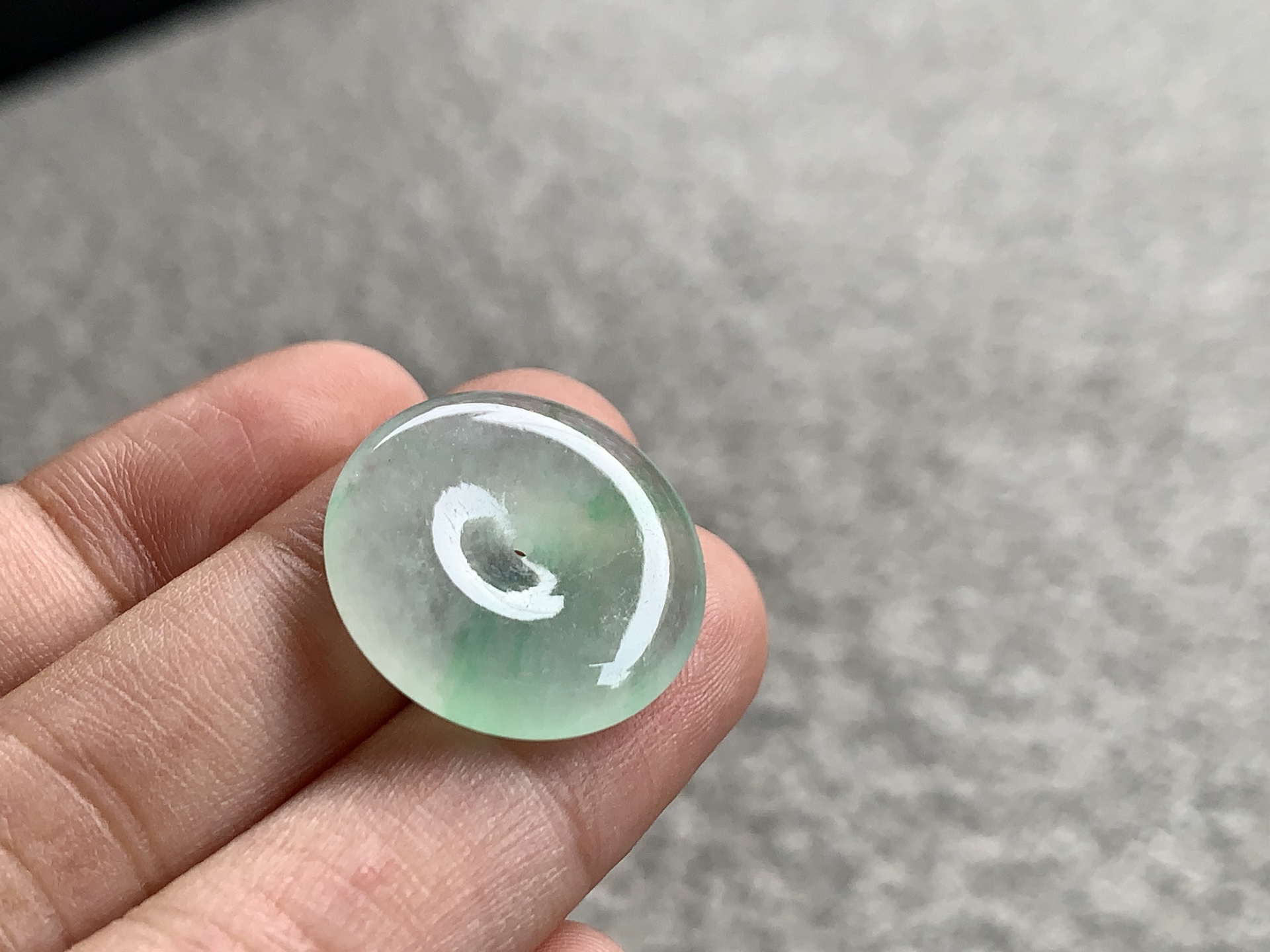 绿平安扣,尺寸：19.2×3.7