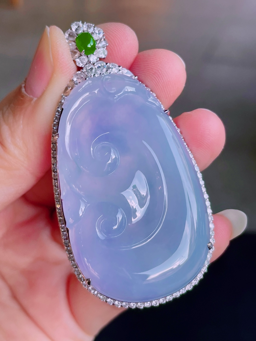 如意吊坠，晶莹剔透，新颖时尚，无裂，50.5-31-5