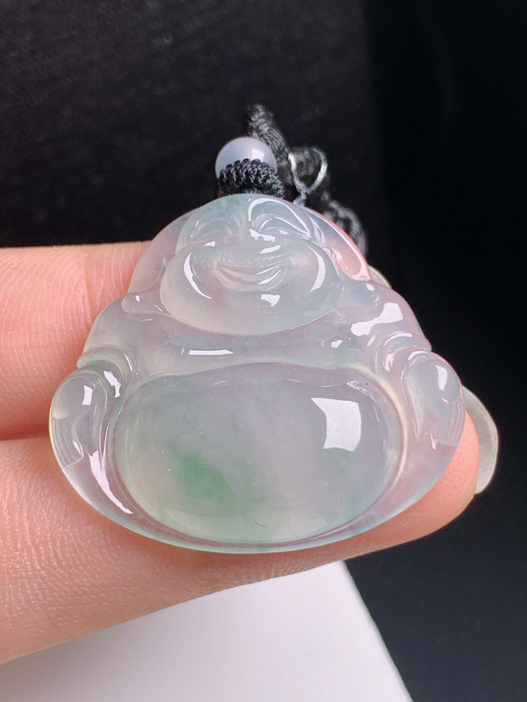 冰种飘绿佛公，清透水灵，体态饱满，福气满满