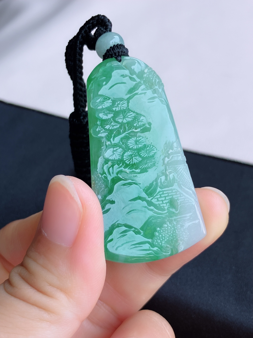 冰飘花山水牌，意境美，尺寸49/28/4.6/自然光实拍