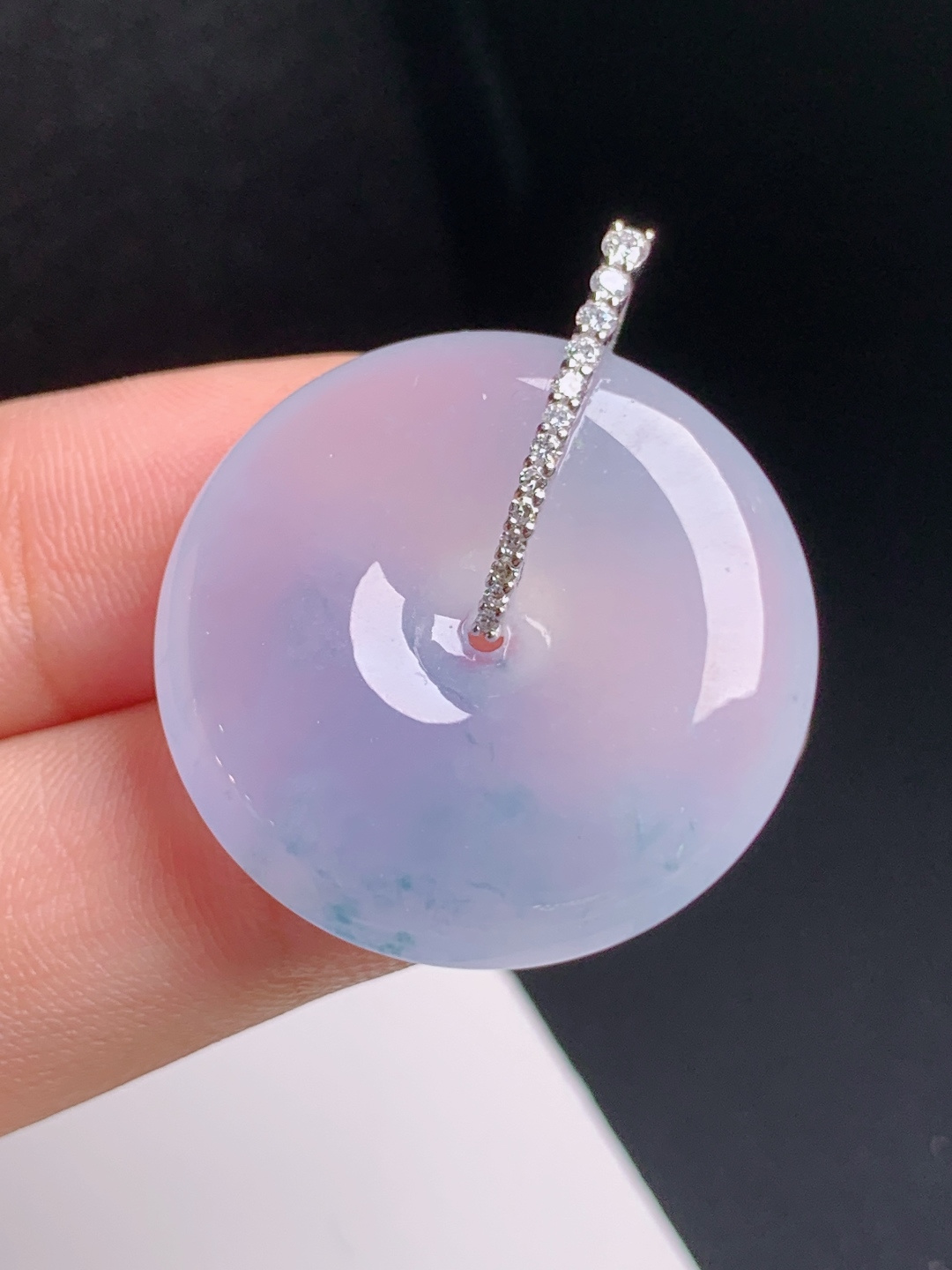 冰粉紫平安扣吊坠，梦幻粉紫，胶感十足，吉祥圆满
