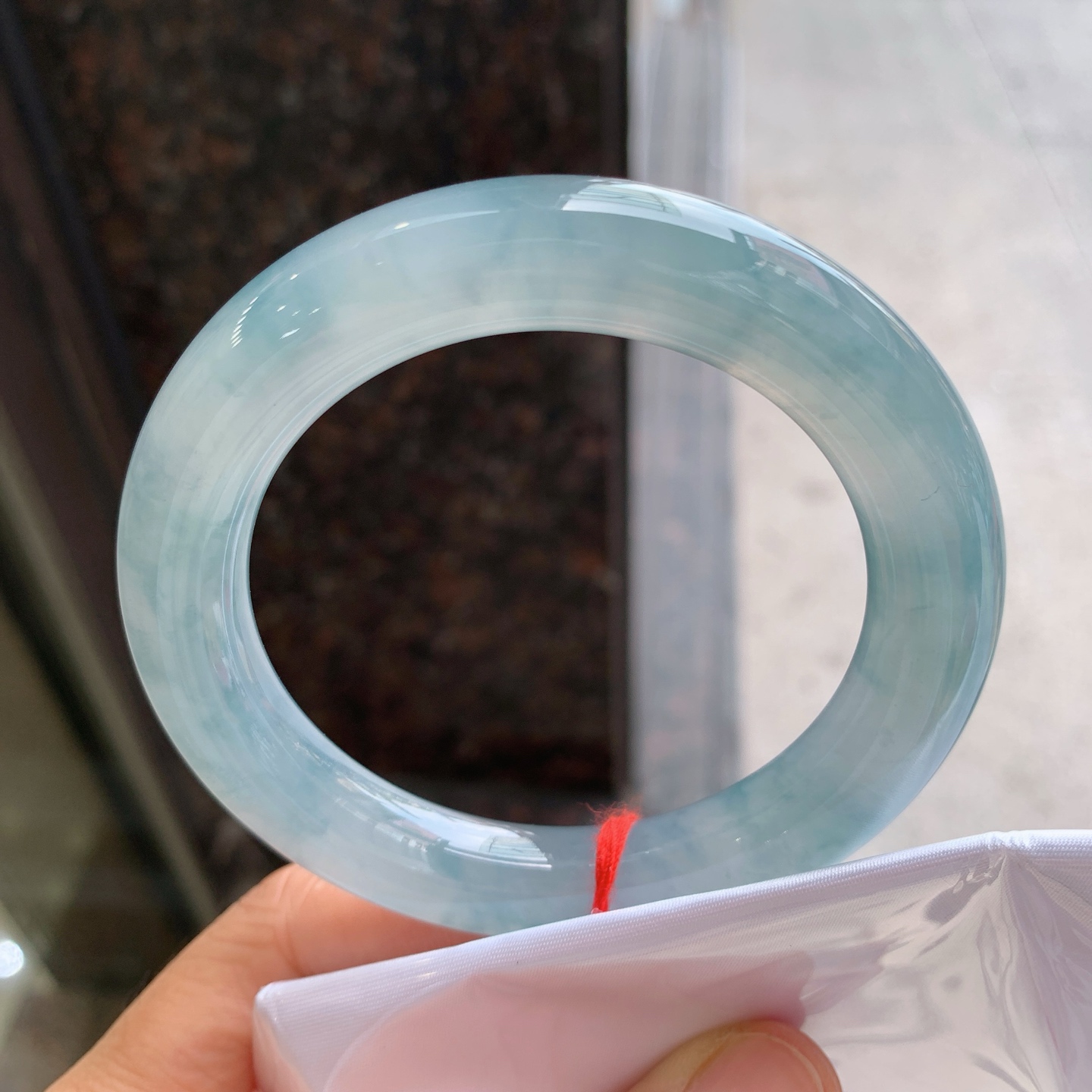 圆条冰蓝水飘花,无裂,版型好