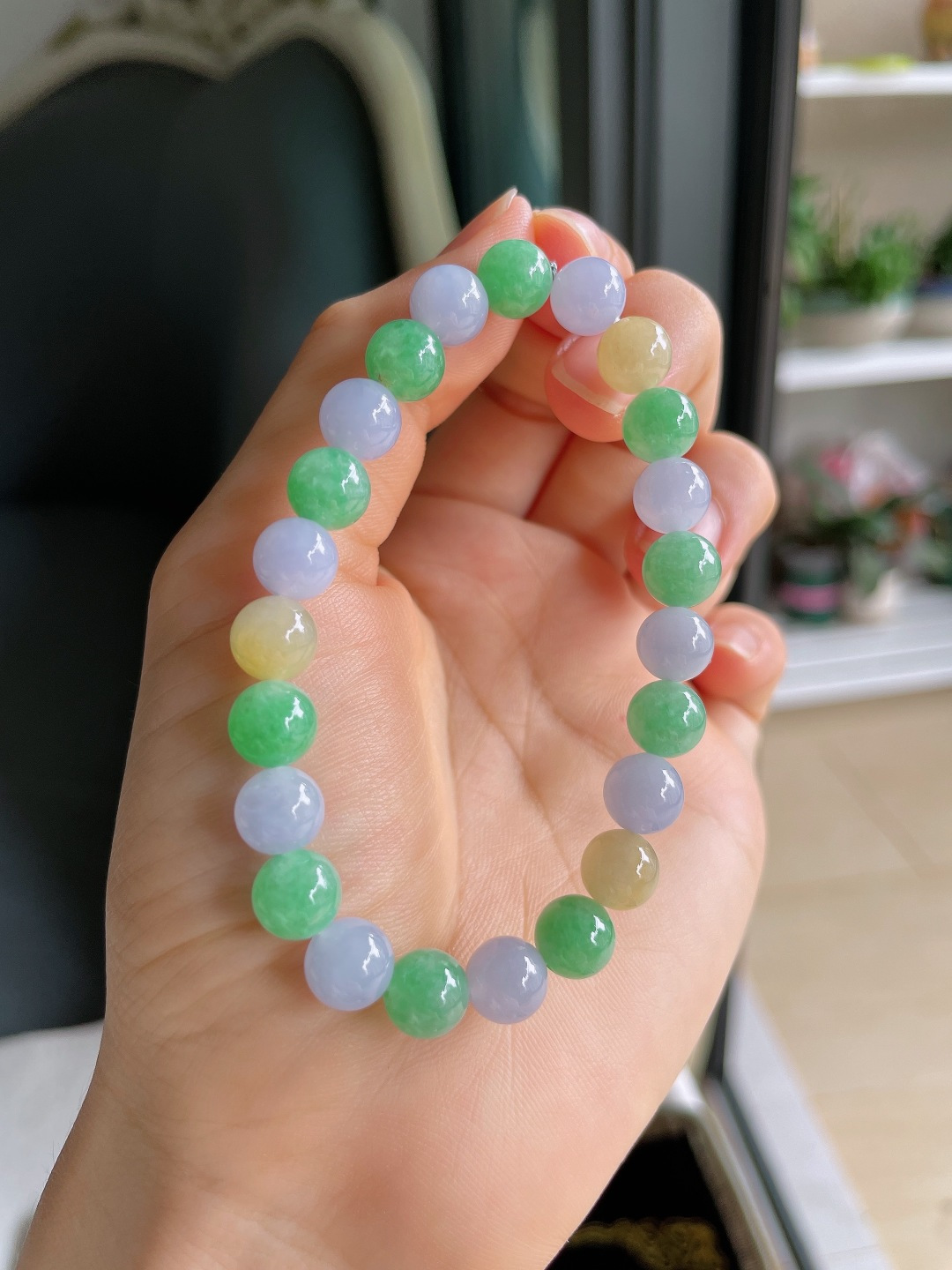 ️，缅甸天然翡翠A货，冰多宝手串，尺寸：7.8mm。【编4563】
