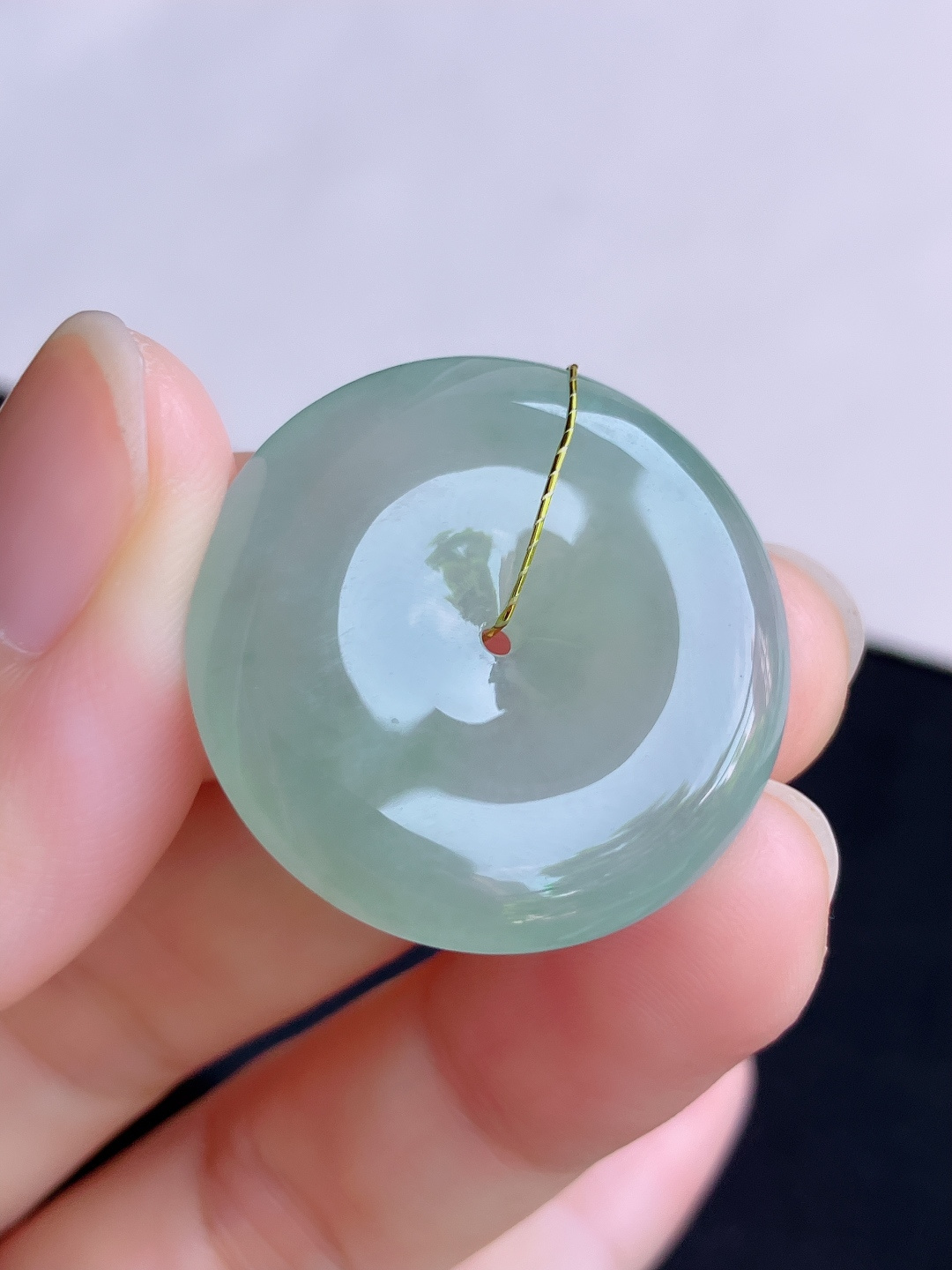底色平安扣，晶莹剔透，尺寸28.5/6/自然光实拍