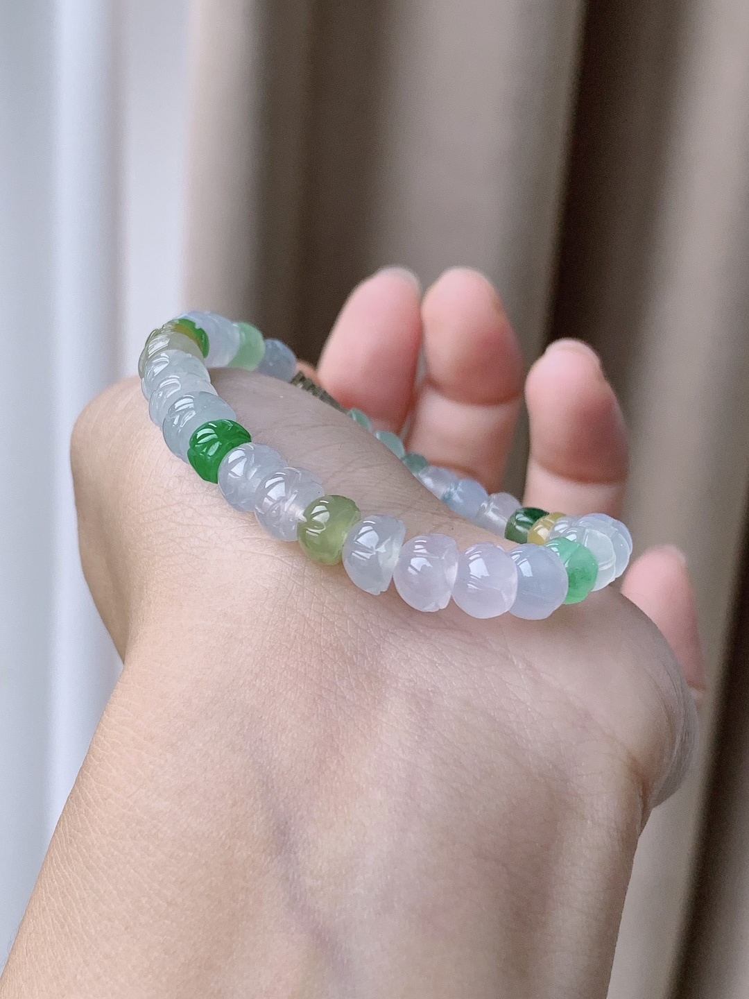 冰多宝手串莲花珠珠子手串,性比高,尺寸7.2-5mm,重量14克