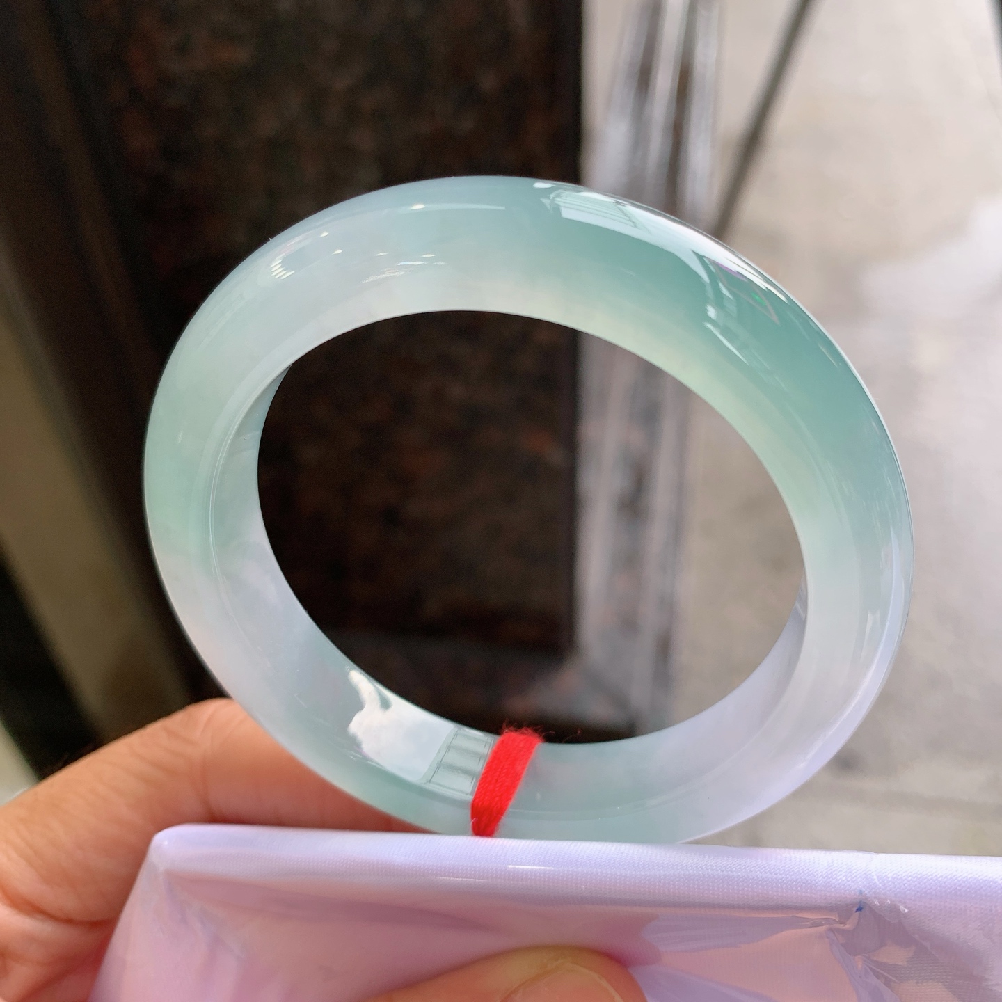 正圈冰飘绿 微细纹 尺寸：55.6/11.5/9.2 冰润