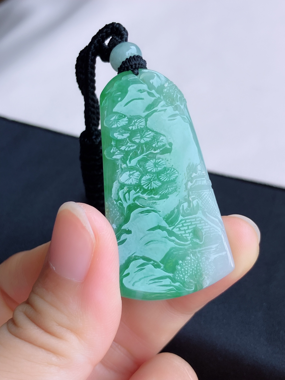 冰飘花山水牌，意境美，尺寸49/28/4.6/自然光实拍