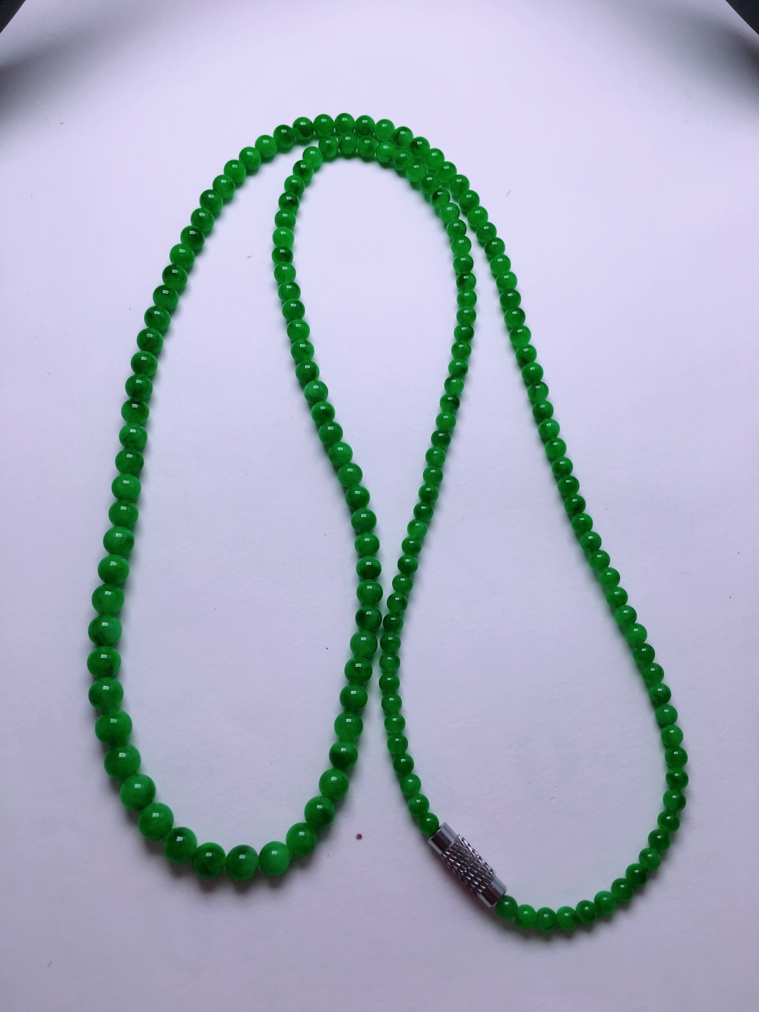 高冰绿珠子项链，晶莹剔透，新颖时尚，2.8-4.7