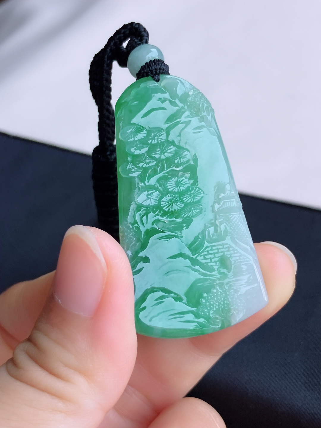 冰飘花山水牌，意境美，尺寸49/28/4.6/自然光实拍