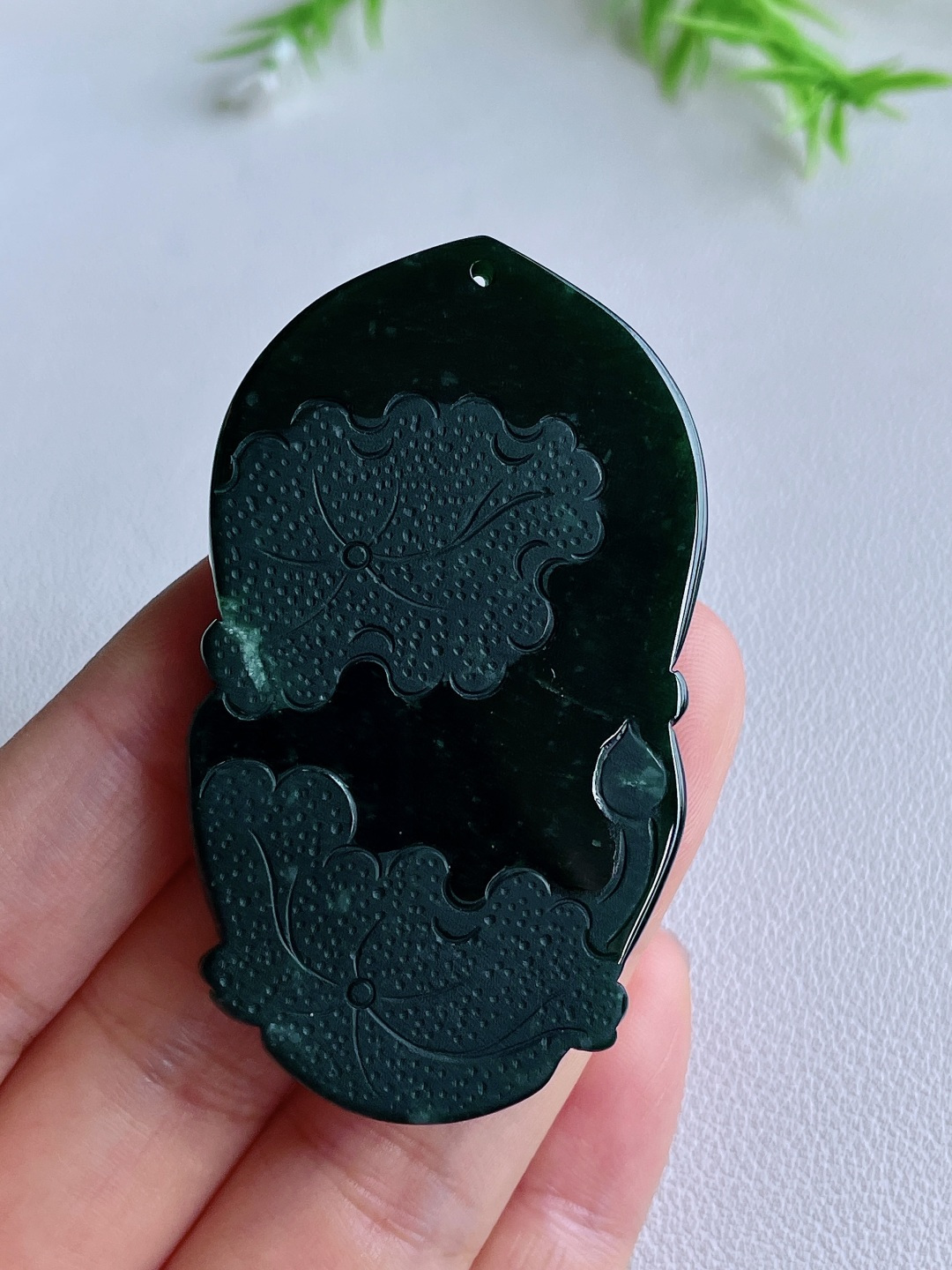 墨翠普贤菩萨牌吊坠,性比高