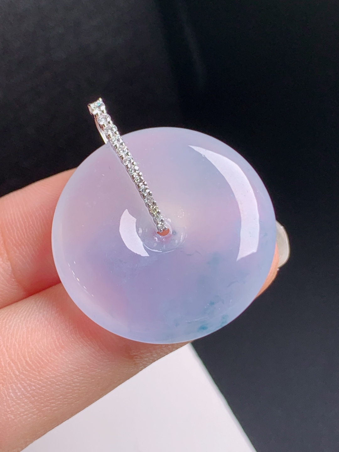 冰粉紫平安扣吊坠，梦幻粉紫，胶感十足，吉祥圆满