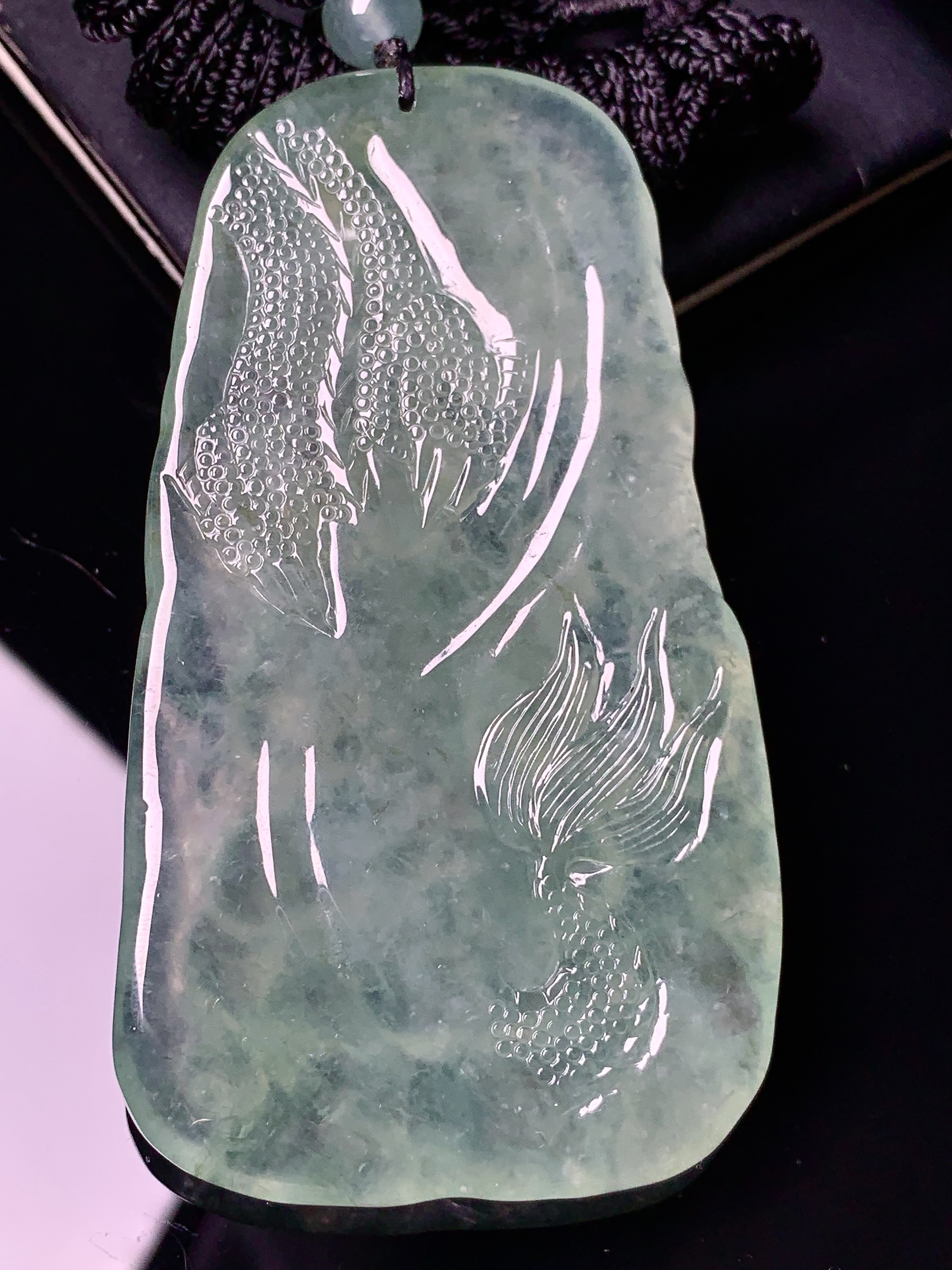 冰种文殊观音菩萨吊坠 玉质细腻 色泽艳丽清新 水润亮眼 整体尺寸72*40*6.8 x3