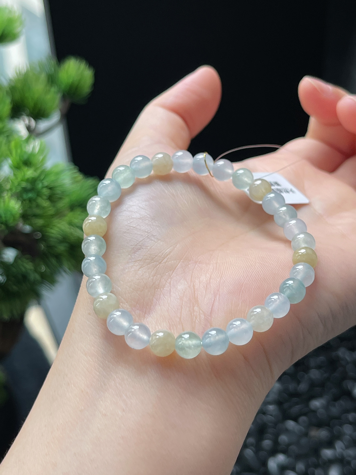 翡翠冰糯种黄翡手链