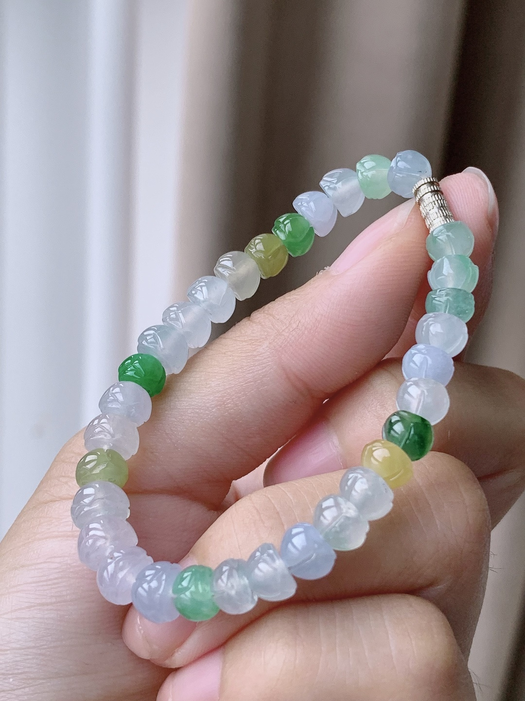 冰多宝手串莲花珠珠子手串,性比高,尺寸7.2-5mm,重量14克