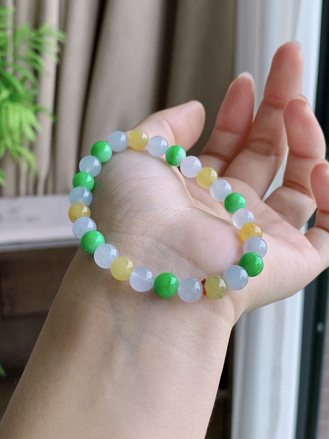 【珠子】冰多宝手串圆珠珠子手串【说明】性比高【尺寸】6.9mm【重量】16克