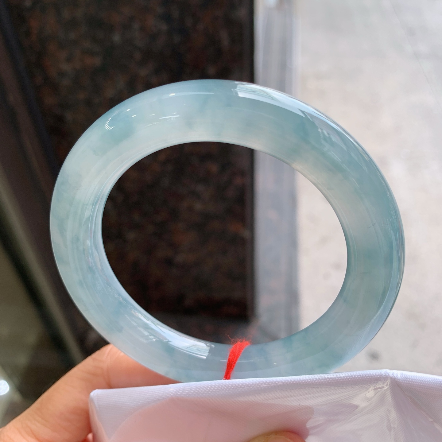 圆条冰蓝水飘花,无裂,版型好