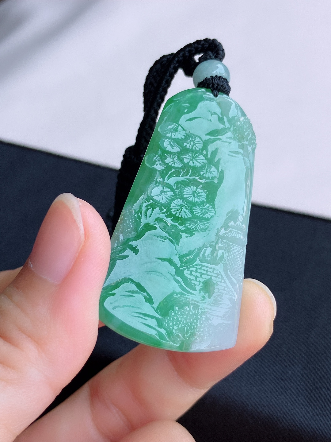 冰飘花山水牌，意境美，尺寸49/28/4.6/自然光实拍