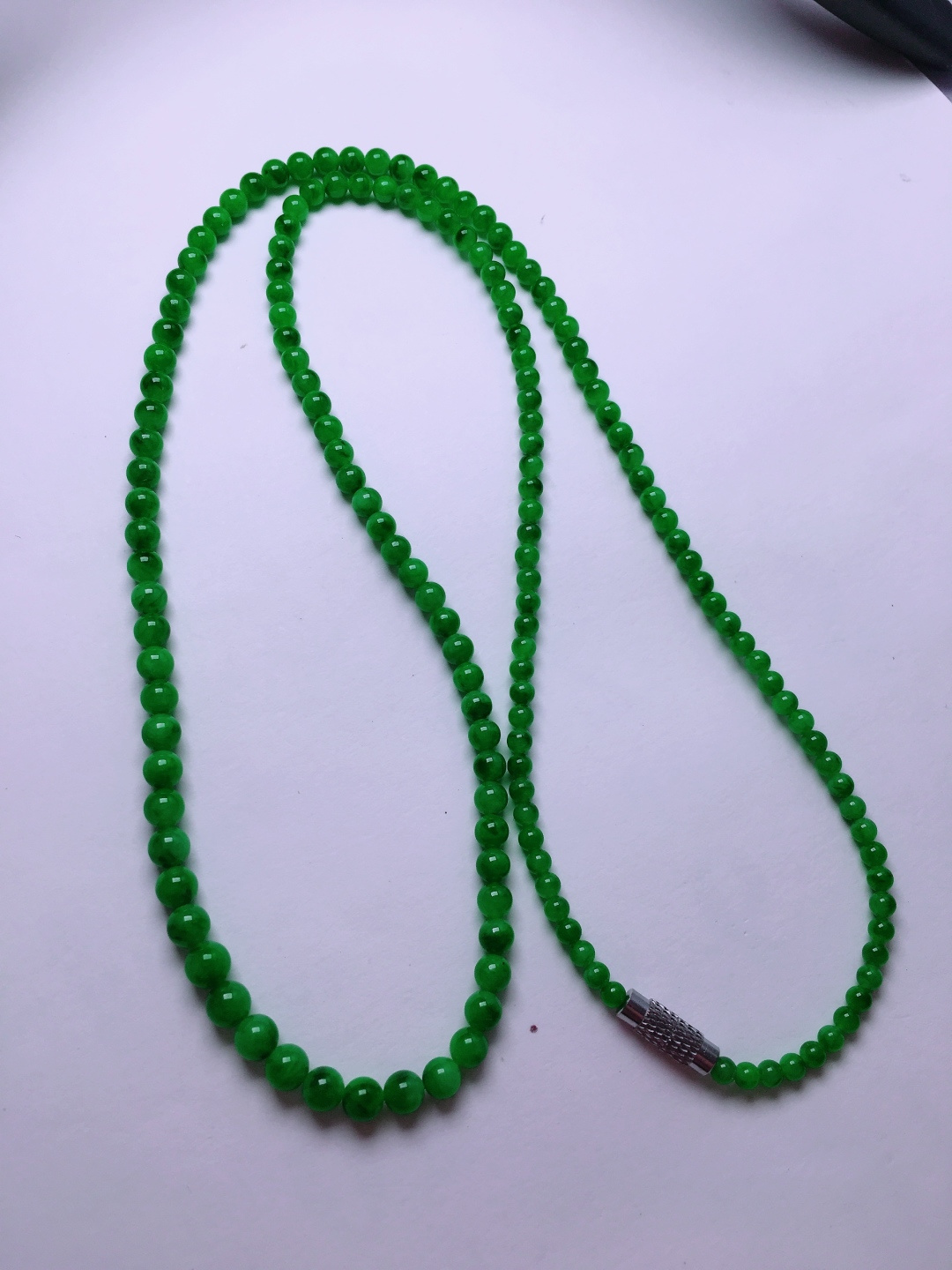 高冰绿珠子项链，晶莹剔透，新颖时尚，2.8-4.7