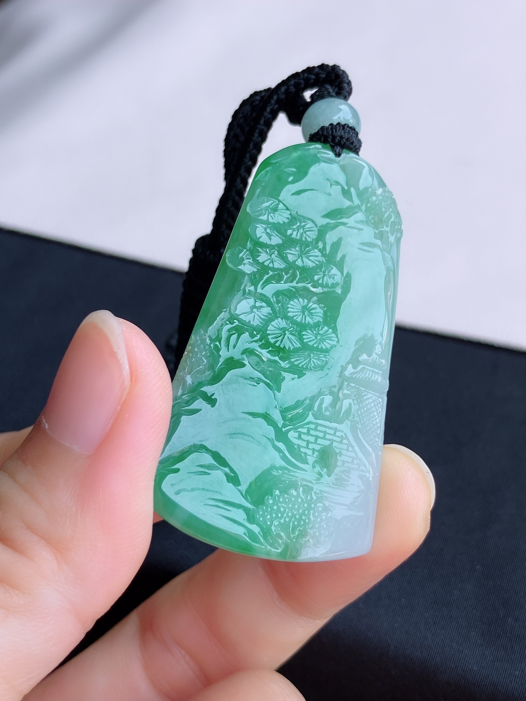 冰飘花山水牌，意境美，尺寸49/28/4.6/自然光实拍