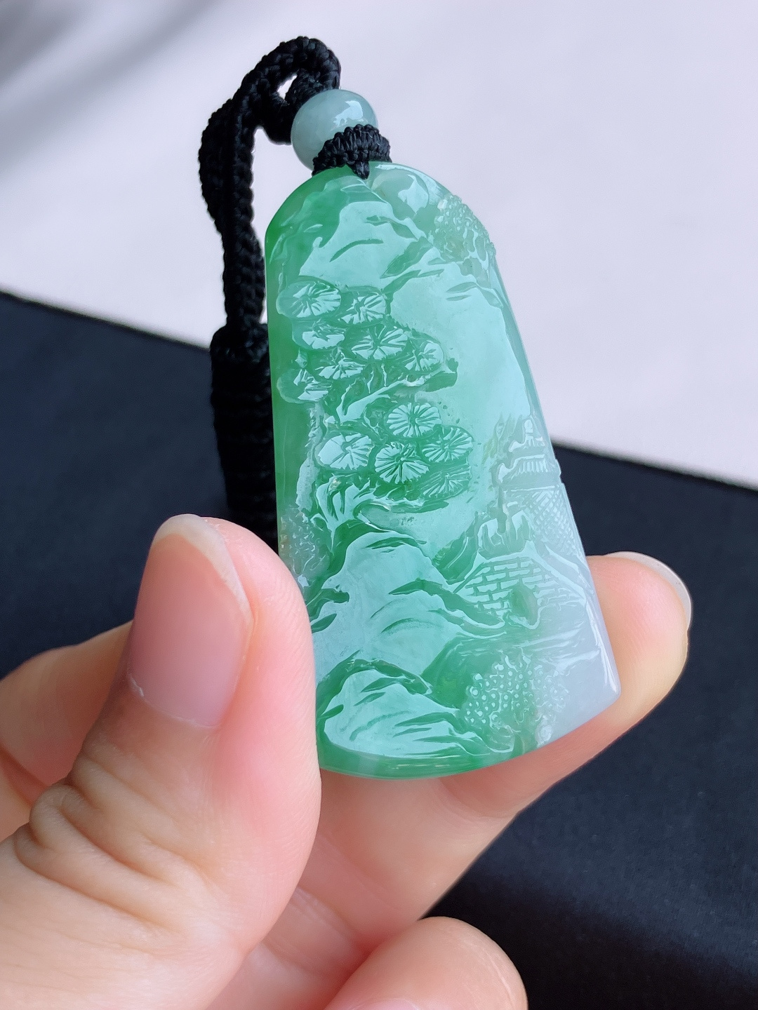 冰飘花山水牌，意境美，尺寸49/28/4.6/自然光实拍