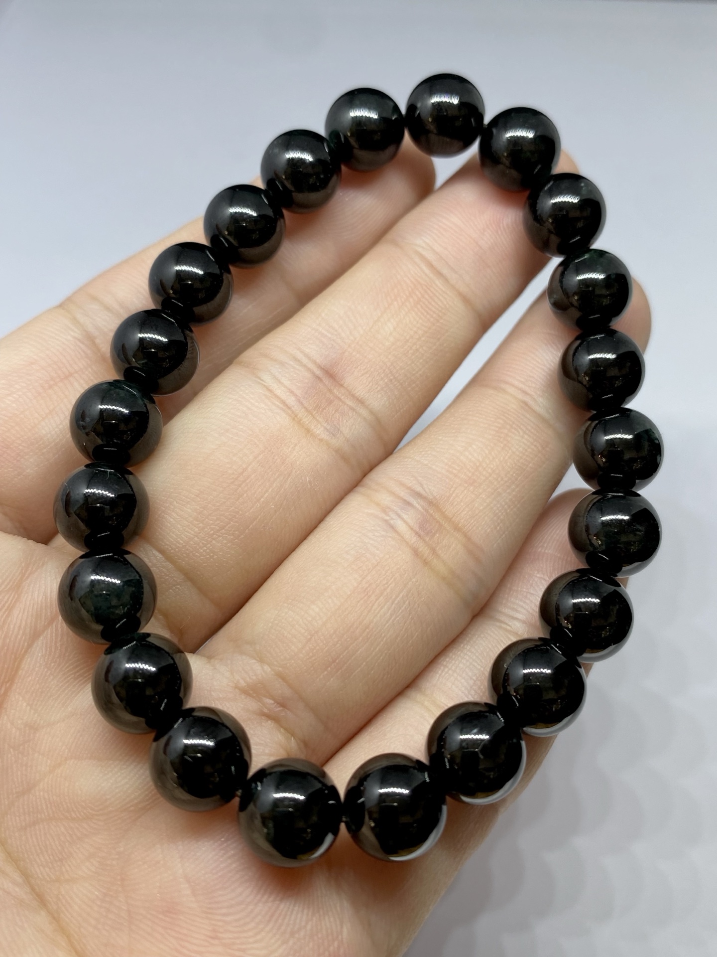 ️ 墨翠手串珠串 卡8.5mm22颗