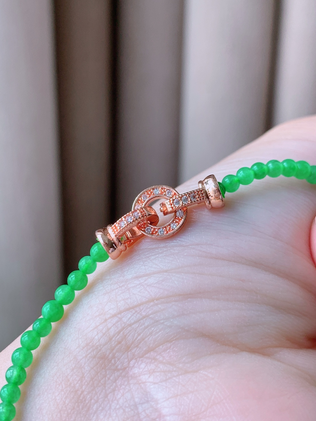 冰阳绿小米珠手串圆珠珠子手串,性比高