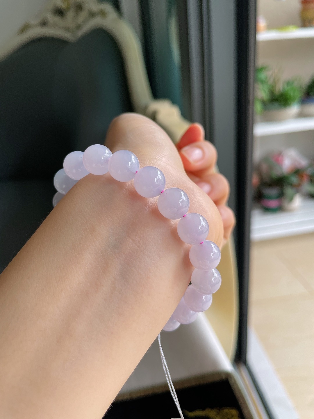 ️，缅甸天然翡翠A货，冰种手串，尺寸：9.8mm。【编4594】
