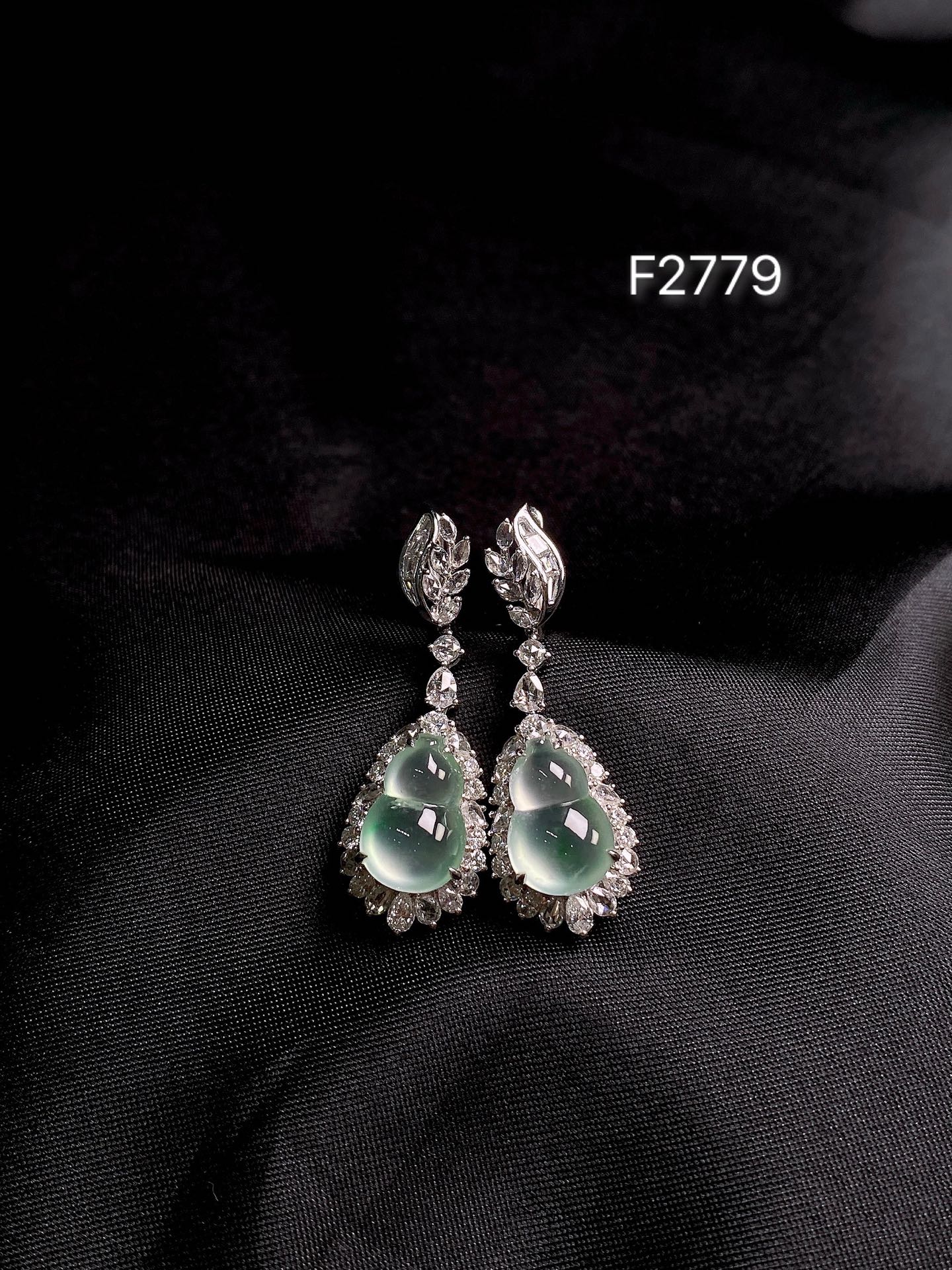 18k冰种葫芦耳坠,F2779