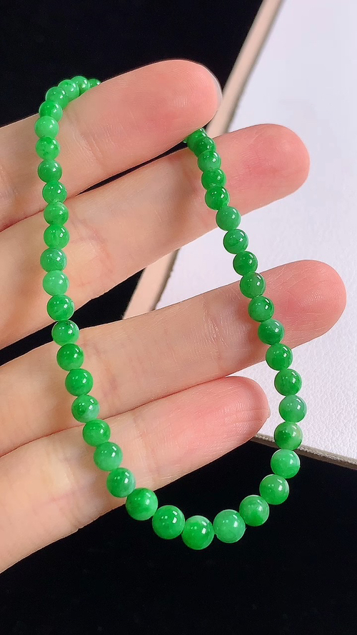 ️阳绿手链，尺寸:4.6-4.6mm