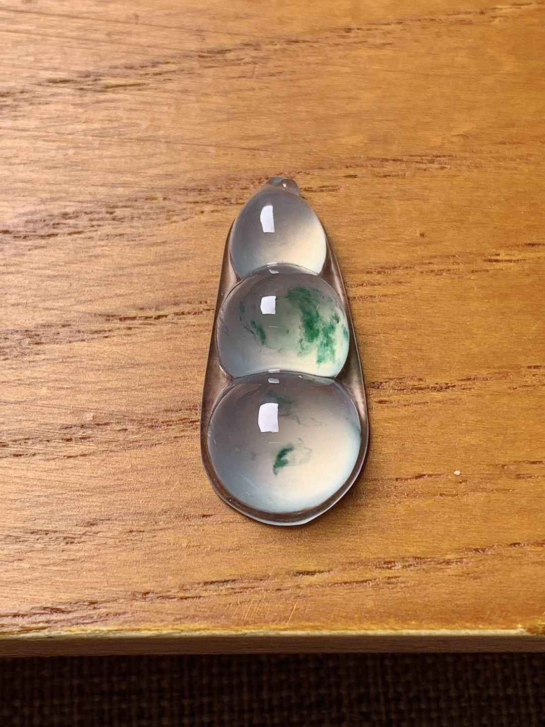 冰种飘花福豆，水润种老，0901 尺寸24.5*10.7*5.4