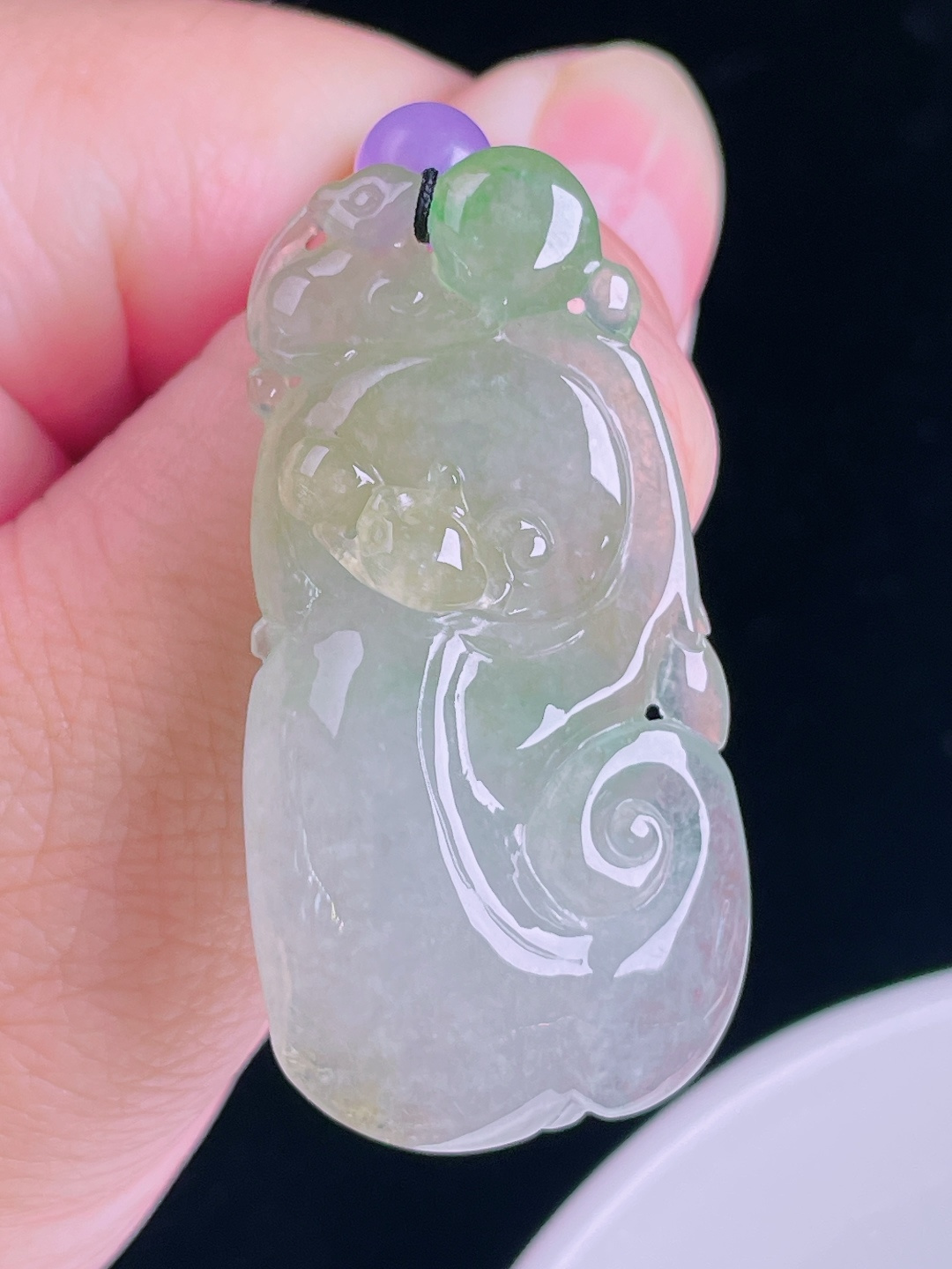 冰黄如意，老种起光，细底通透，尺寸：43/22.5/8mm0901