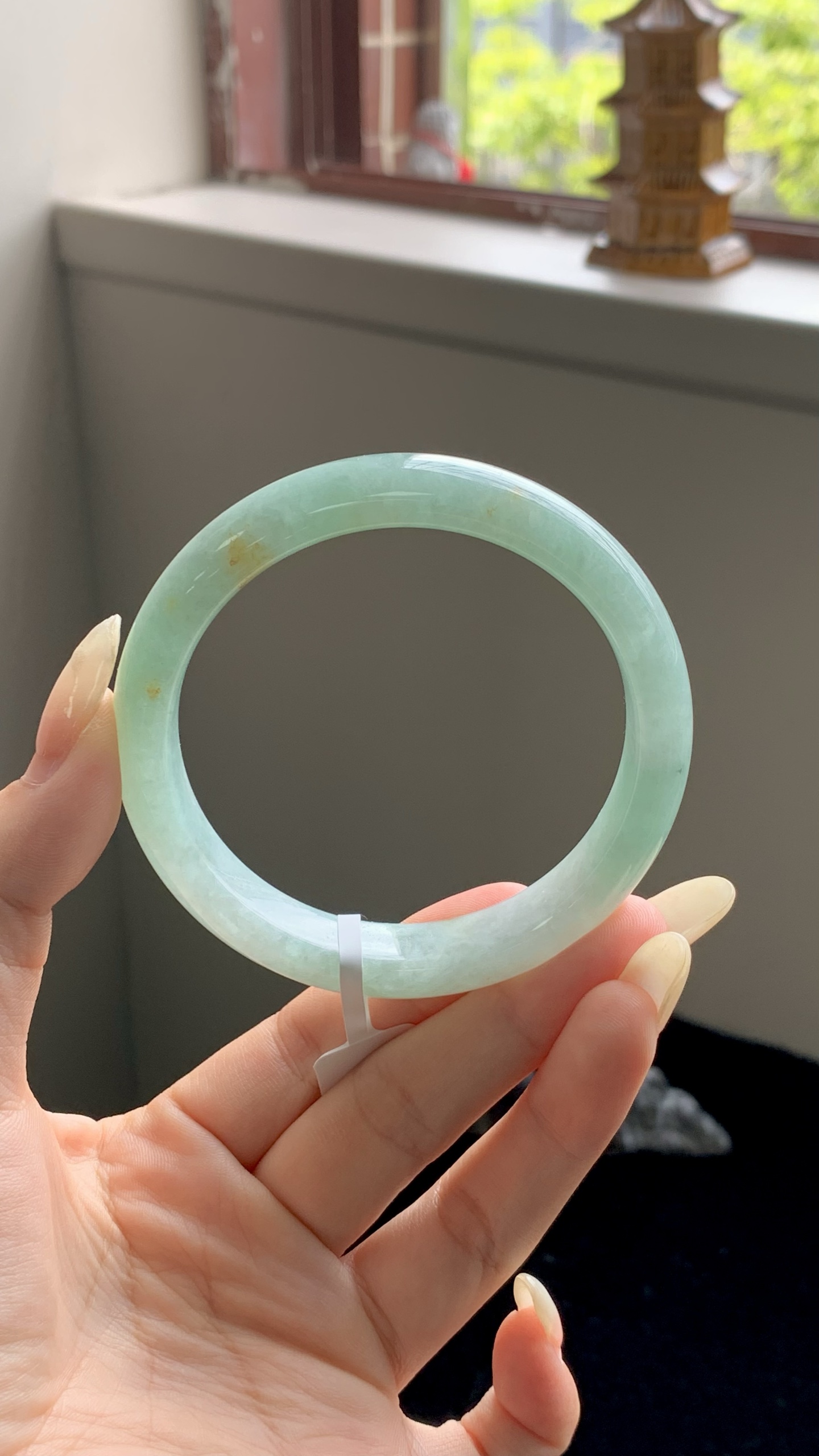 果绿洒金正圈成品,HYY-9137,尺寸：57-12-8