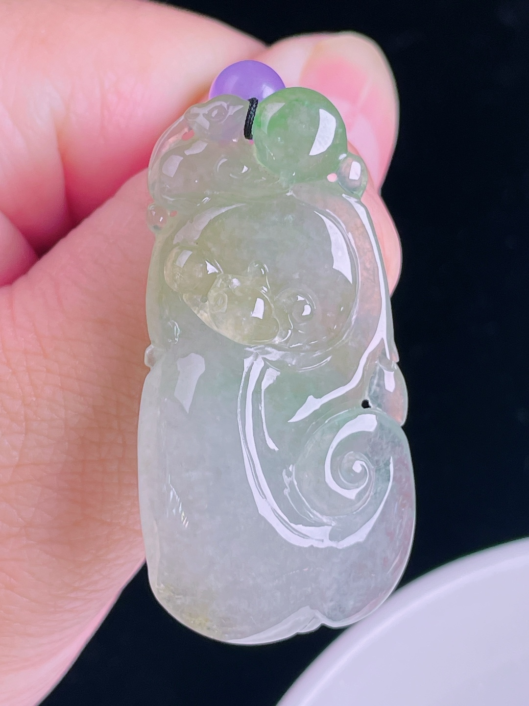 冰黄如意，老种起光，细底通透，尺寸：43/22.5/8mm0901