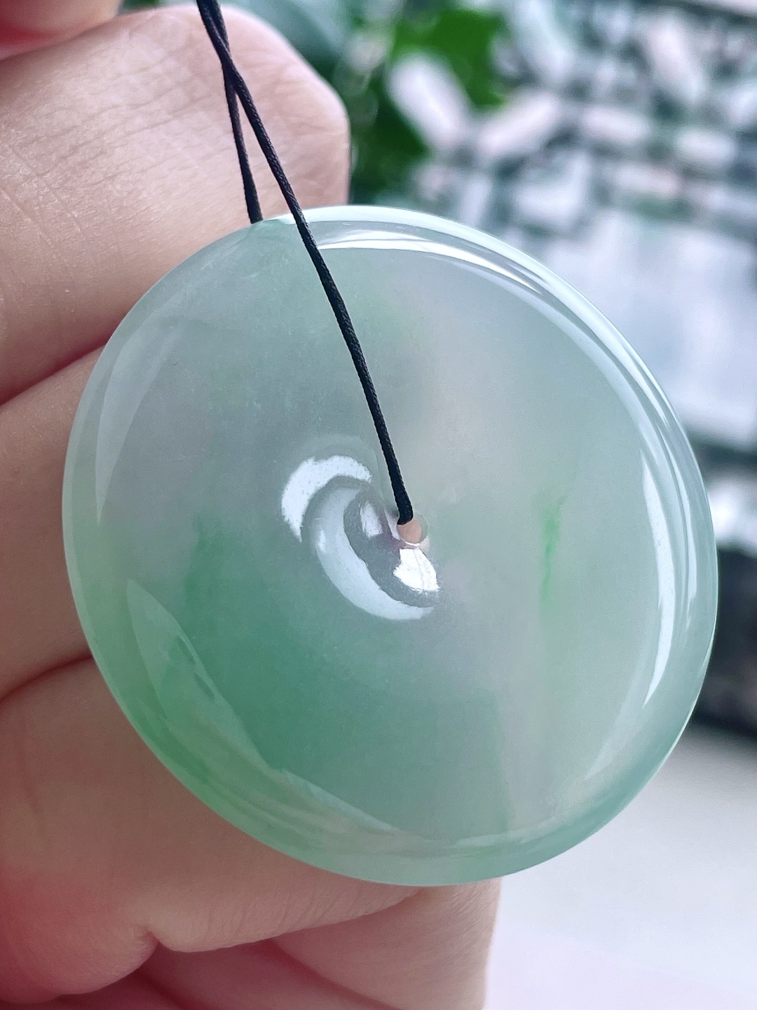 冰晴水飘花平安大平安扣吊坠,缅料,无裂,性比高,尺寸35-5.8,重量14.8克
