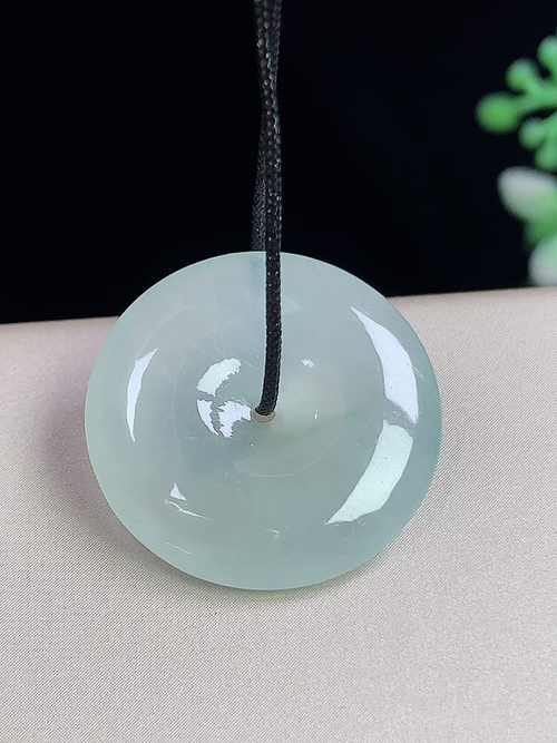 冰种平安扣，无裂，尺寸21.7-4.1mm，J01lzy
