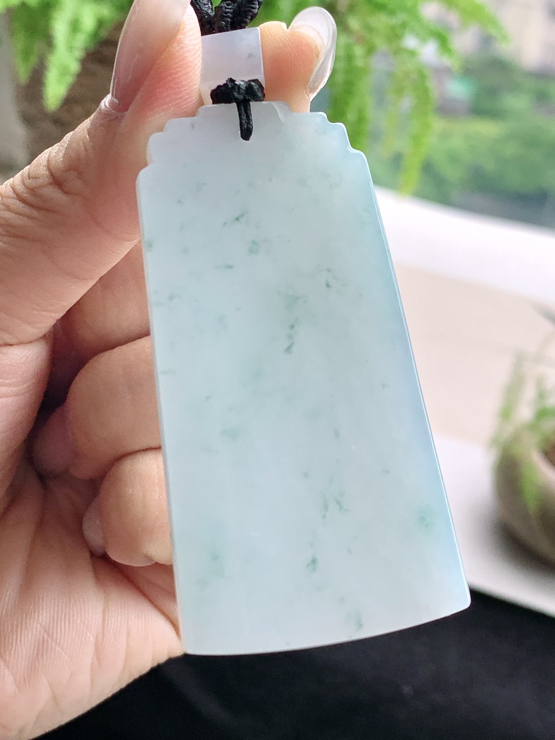 糯冰飘花仿古牌大无事牌吊坠，缅料，性比高，厚装，尺寸65-33.1-6，重量38.4克