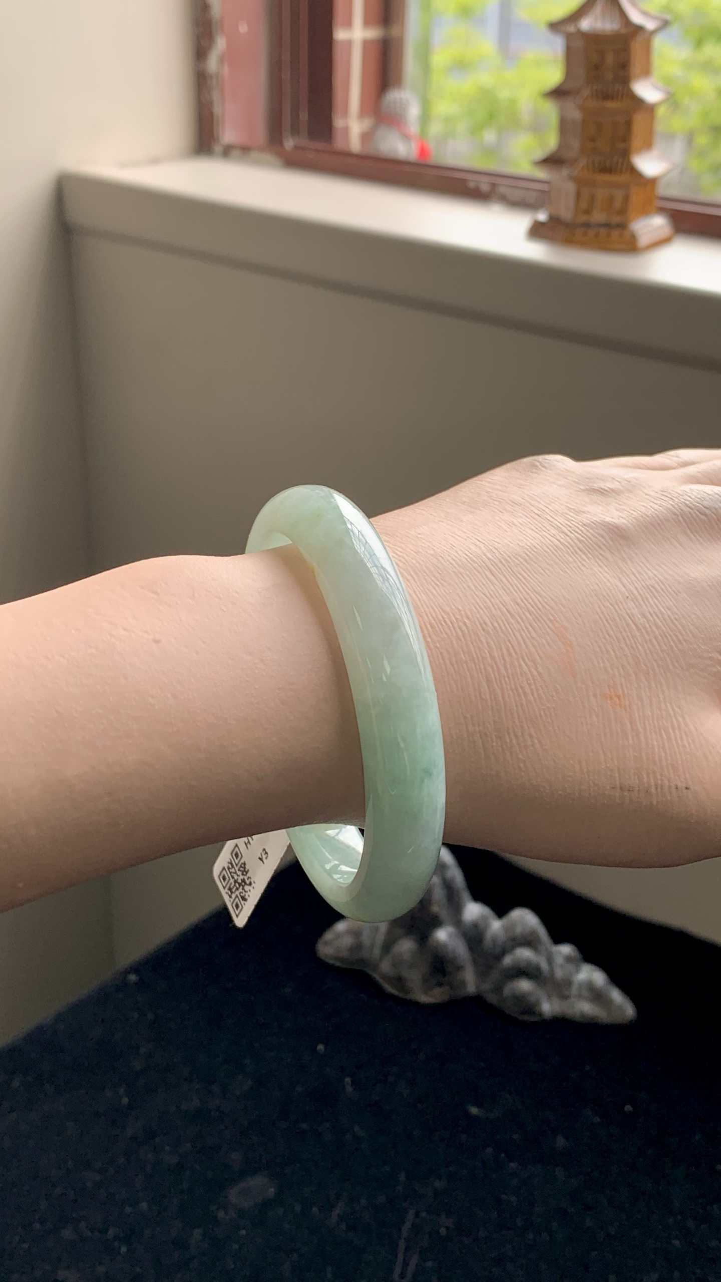 果绿洒金正圈成品,HYY-9137,尺寸：57-12-8