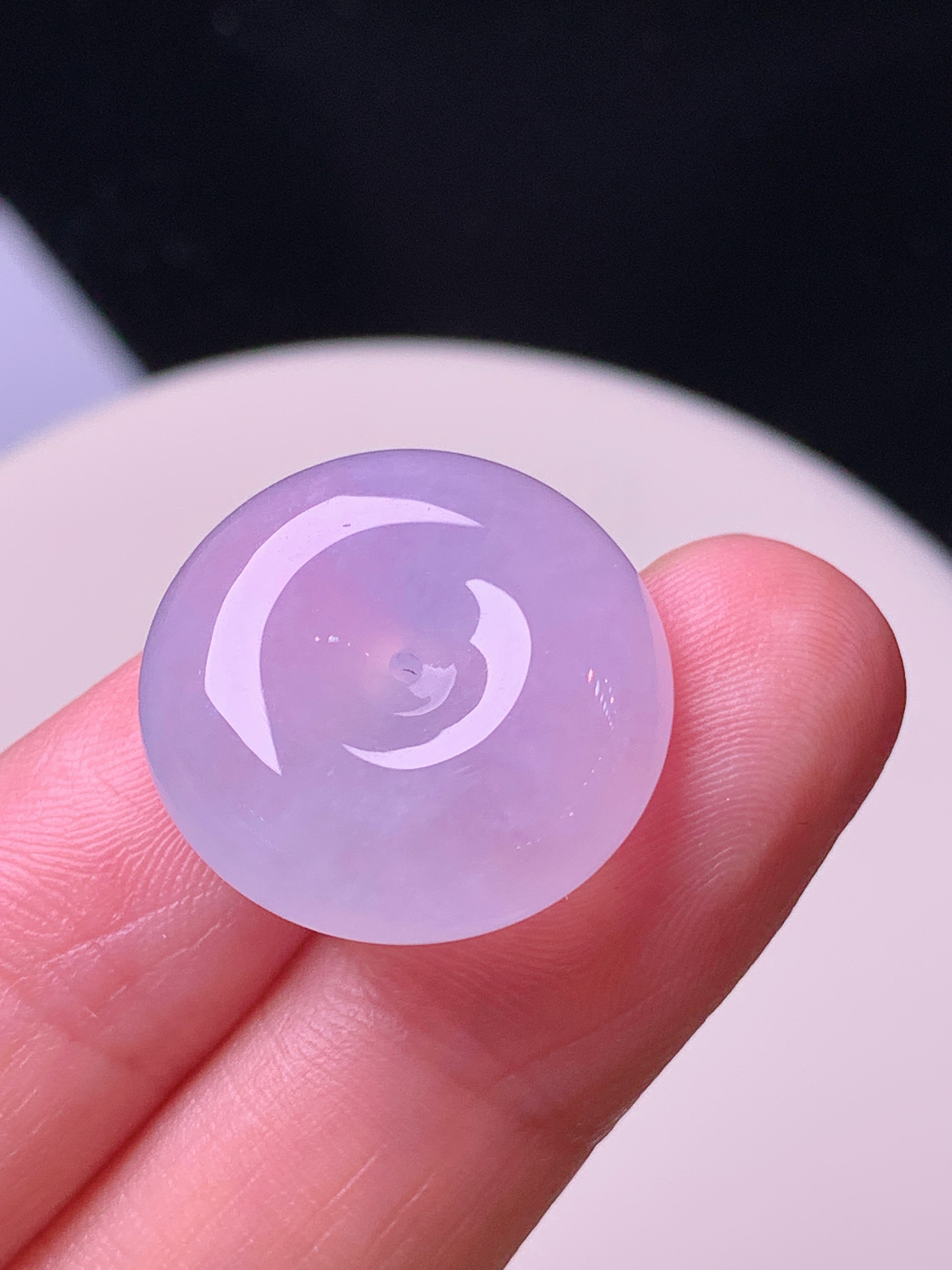 淡紫罗兰平安扣 玉质细腻 色泽艳丽清新 水润亮眼 整体尺寸20*8.5 c4